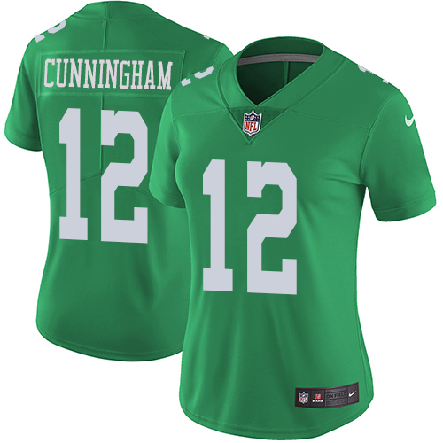 Nike Eagles #12 Randall Cunningham Green Women's Stitched NFL Limited Rush Jersey